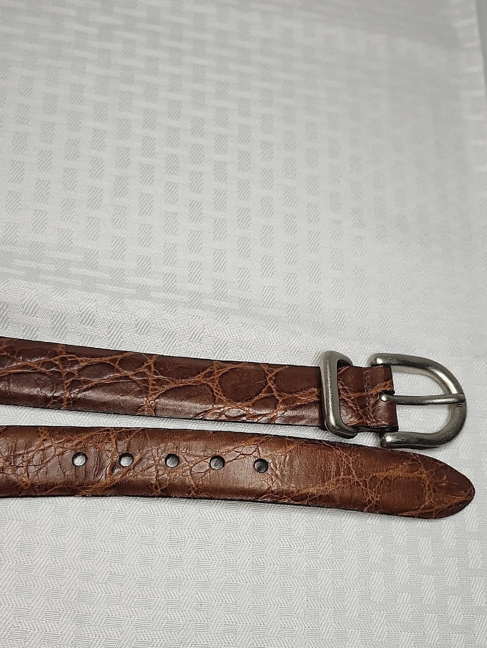 TRAFALGAR Brown Leather Belt Silver Buckle